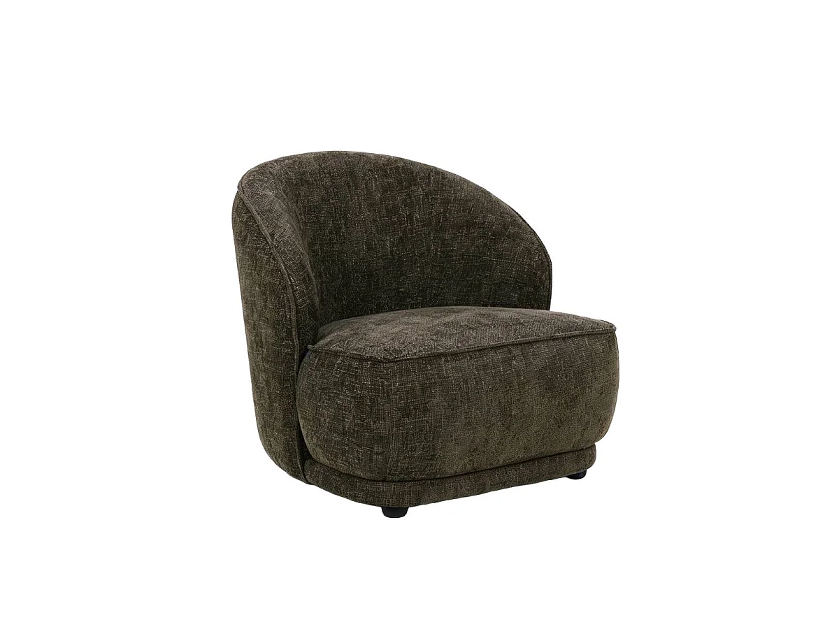Fauteuil en tissu marron chocolat Travis