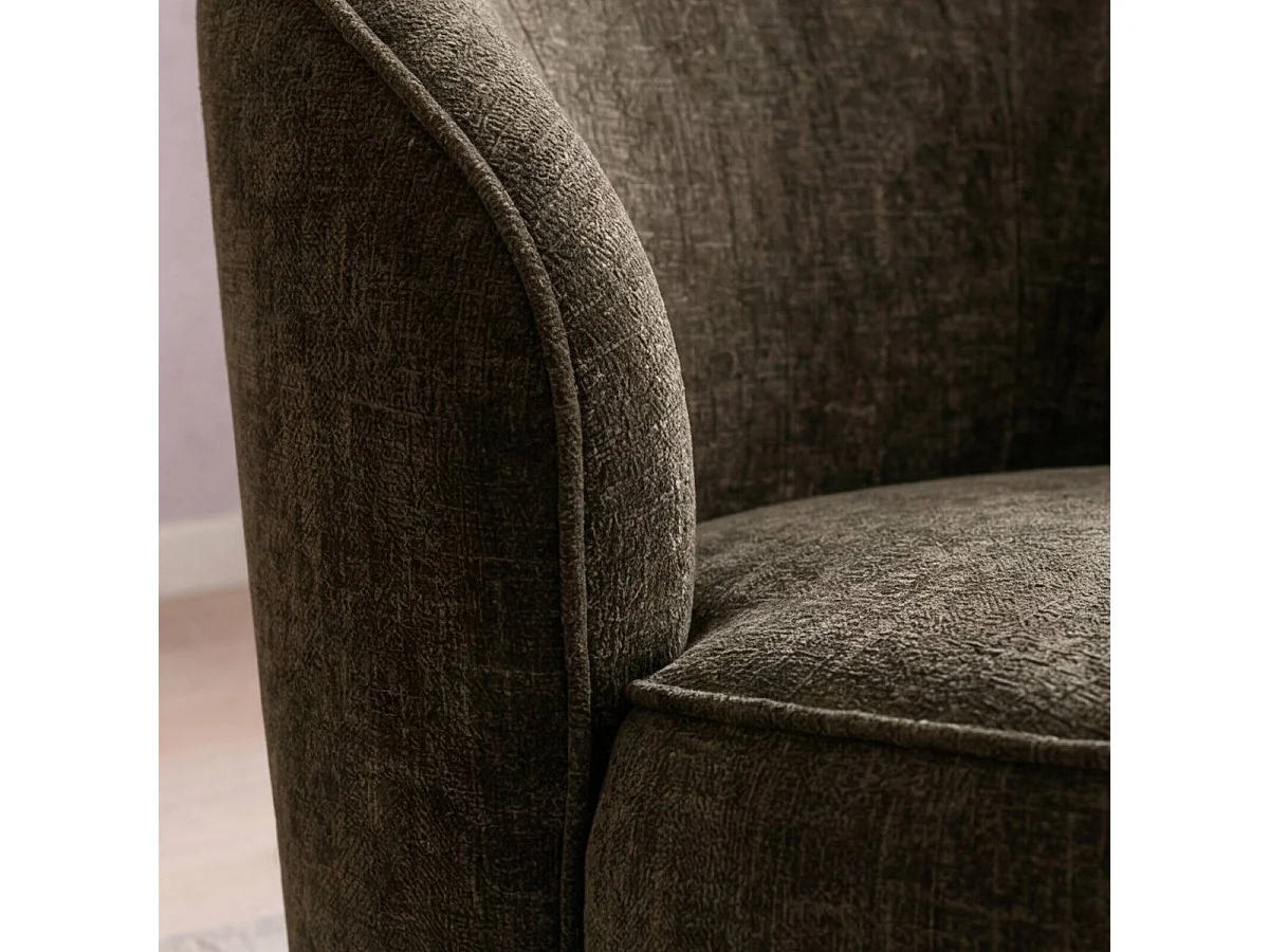 Fauteuil en tissu marron chocolat Travis