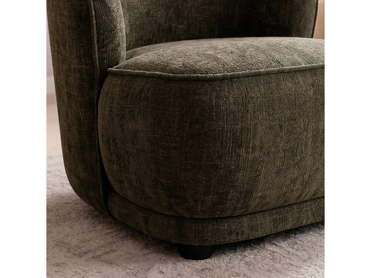 Fauteuil en tissu marron chocolat Travis