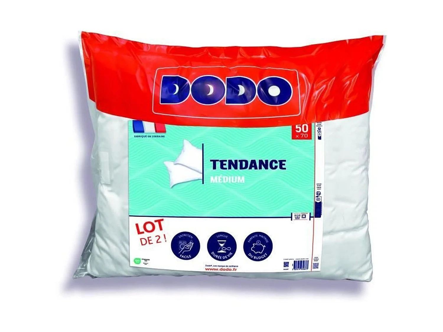 2 oreillers tendance 50 x 70 cm polyester