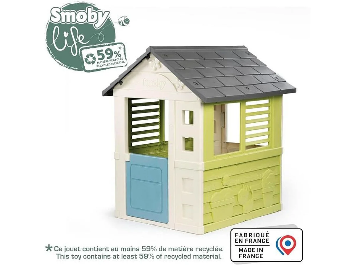 SMOBY Jolie Maison - Maisonnette de Jardin en Plastique pour Enfants, 2+ ans