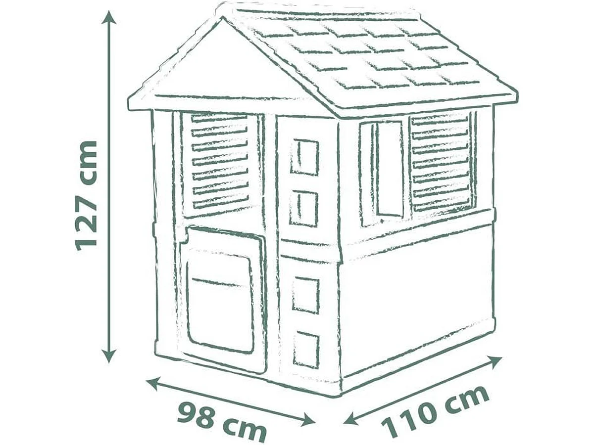 SMOBY Jolie Maison - Maisonnette de Jardin en Plastique pour Enfants, 2+ ans