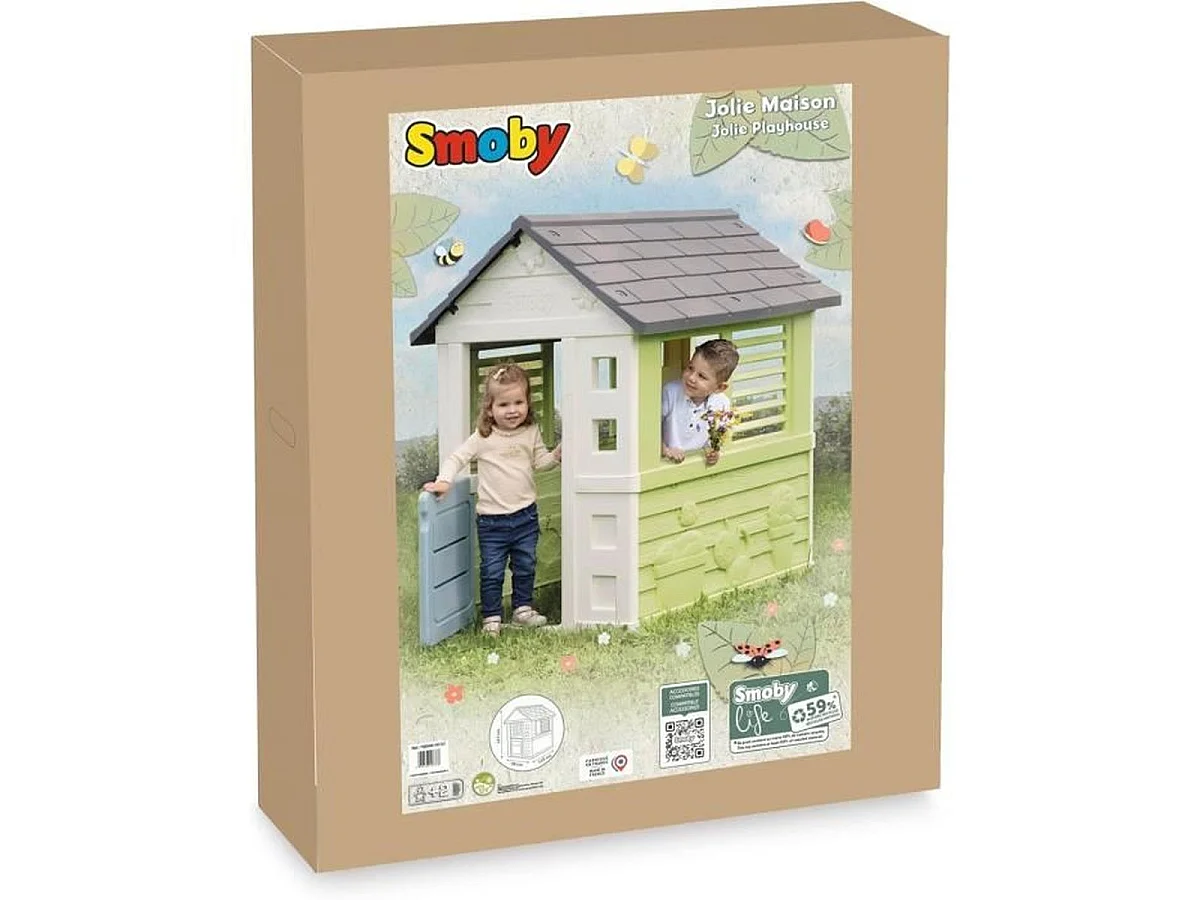 SMOBY Jolie Maison - Maisonnette de Jardin en Plastique pour Enfants, 2+ ans
