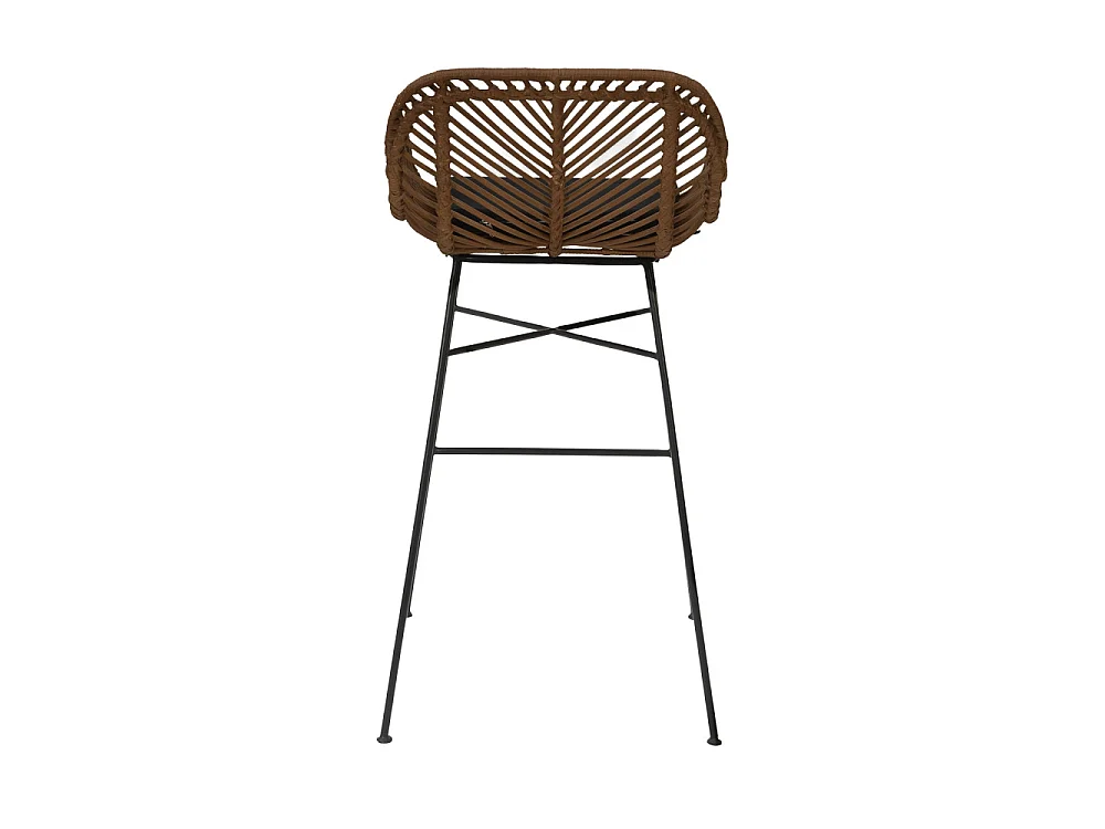 Nunuhai - Lot de 2 tabourets de bar en rotin H68cm - Bois foncé