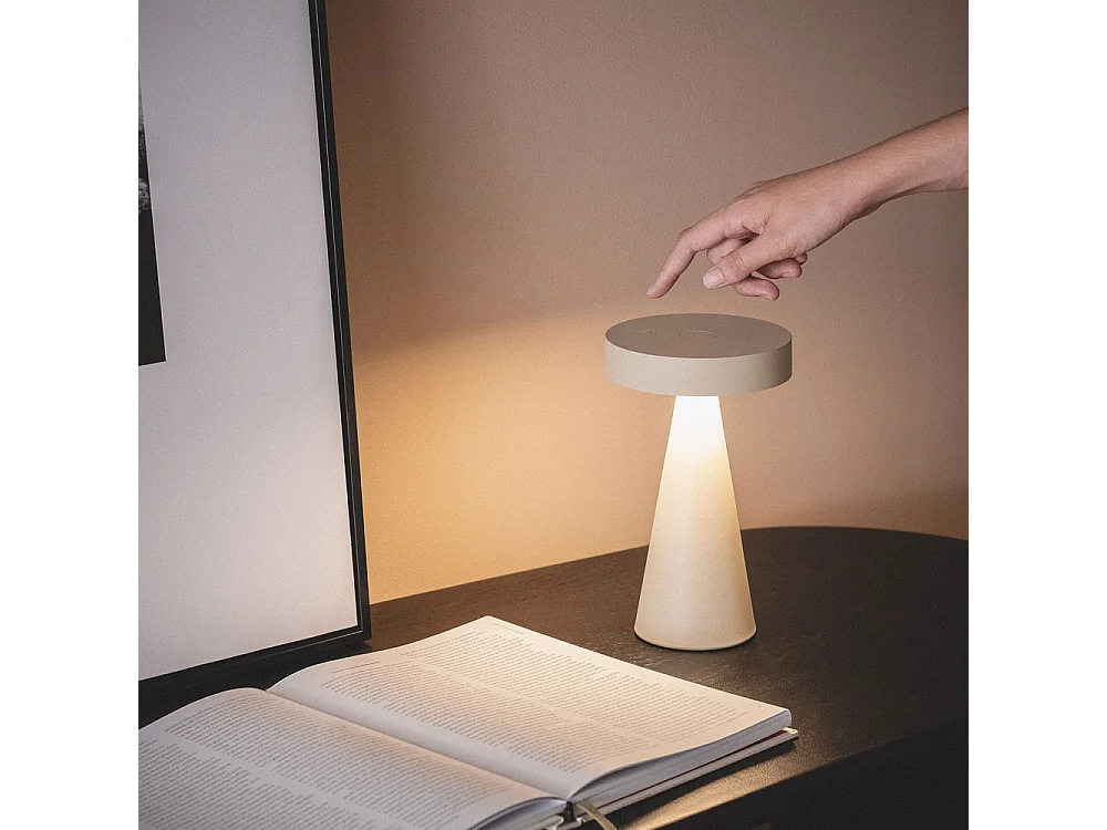 Nimo - Lampe à poser LED sans fil rechargeable - Beige