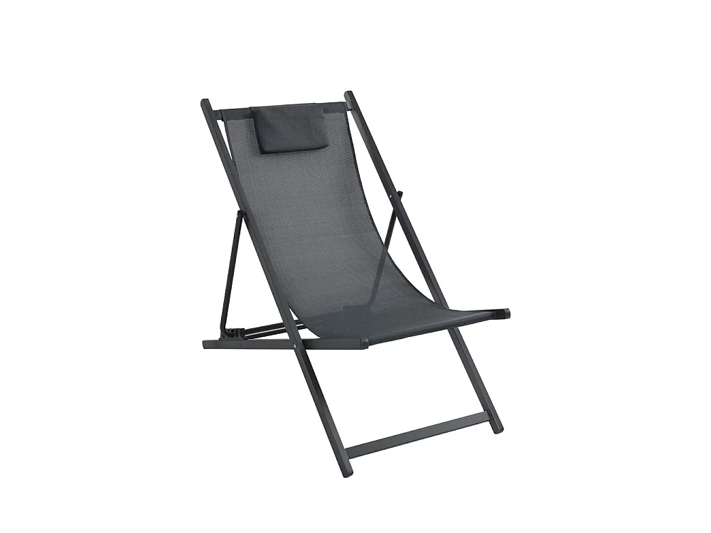 Brisa - Lot de 2 chiliennes en aluminium - Gris foncé