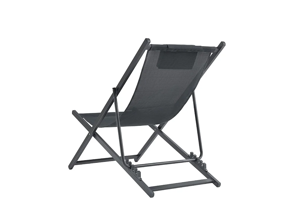 Brisa - Lot de 2 chiliennes en aluminium - Gris foncé