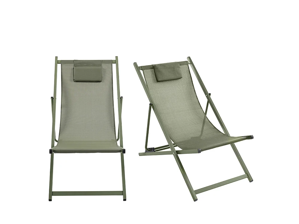 Brisa - Lot de 2 chiliennes en aluminium - Vert