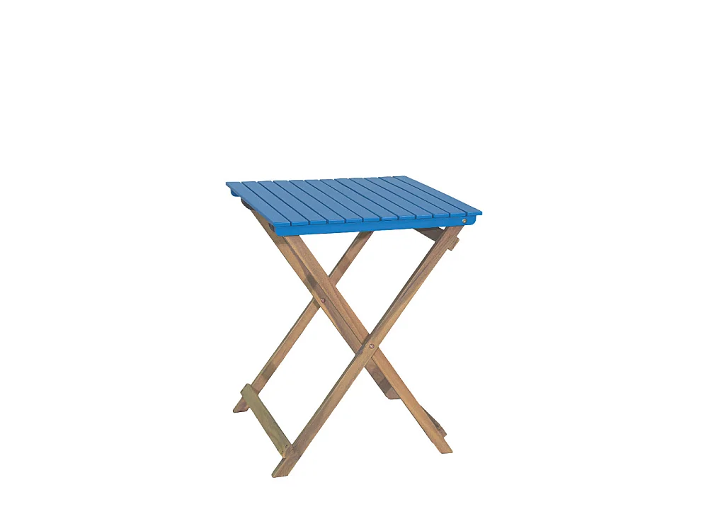 Dana - Set bistrot pliant de jardin 2 personnes en bois - Bleu