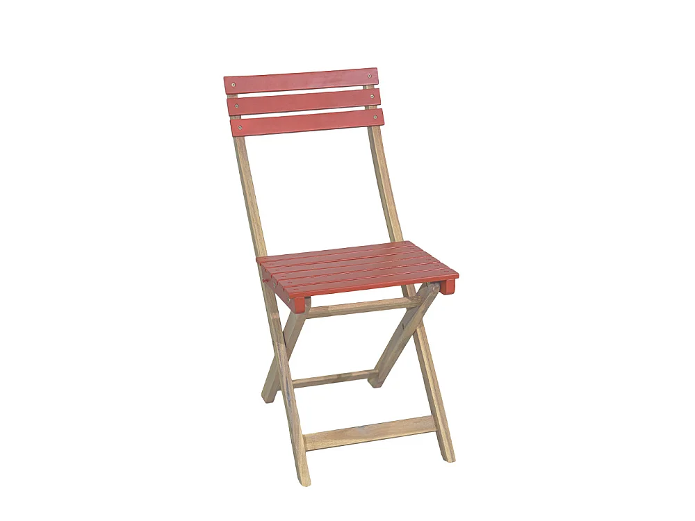 Dana - Set bistrot pliant de jardin 2 personnes en bois - Terracotta