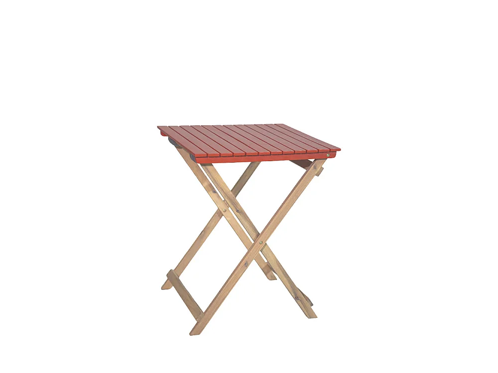 Dana - Set bistrot pliant de jardin 2 personnes en bois - Terracotta