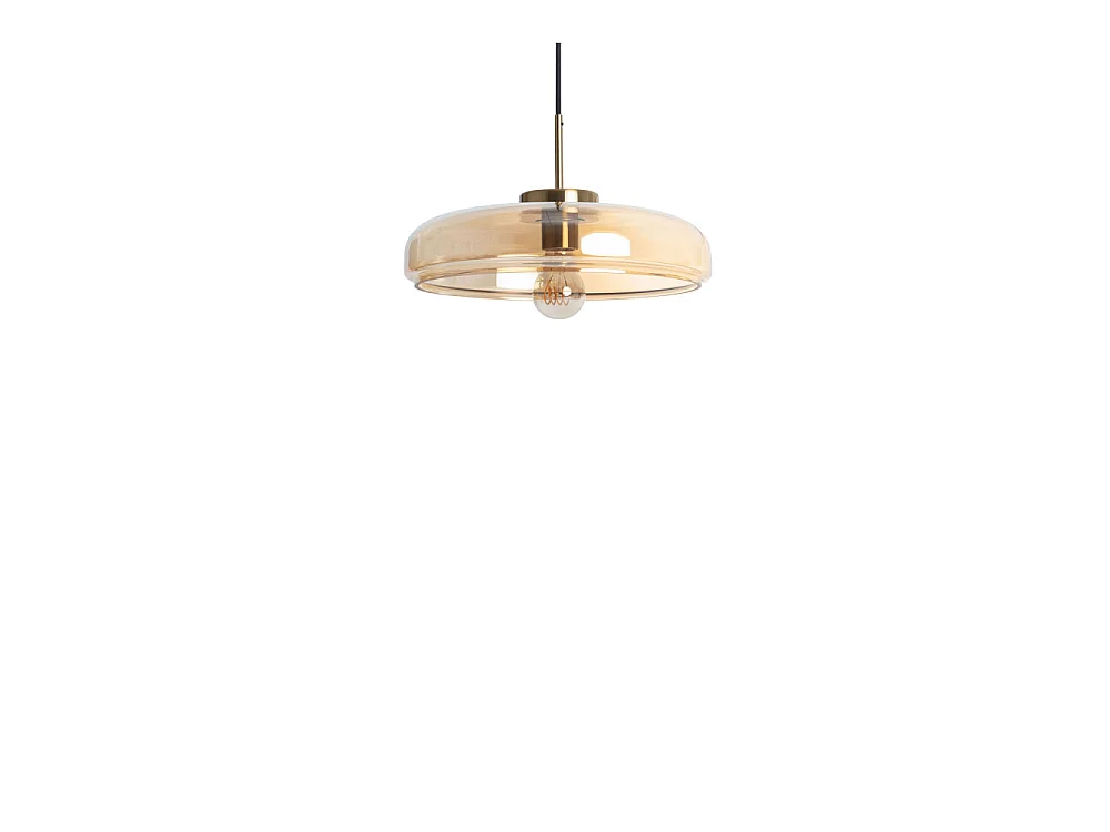 Neyo - Suspension ronde en verre ø34cm - Verre ambré