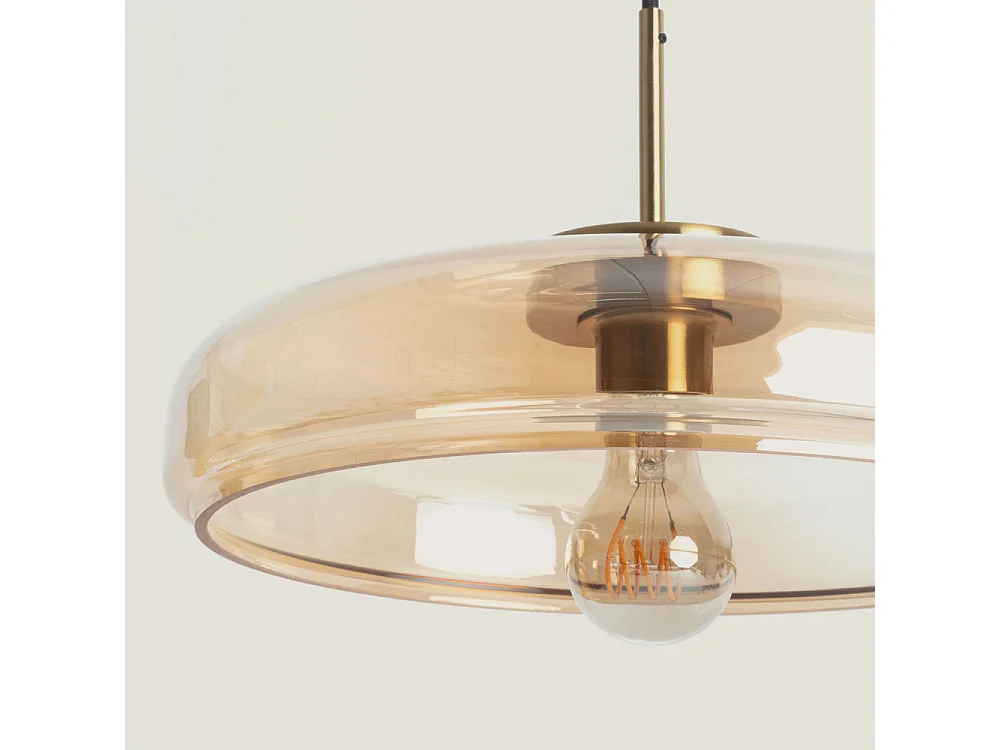 Neyo - Suspension ronde en verre ø34cm - Verre ambré