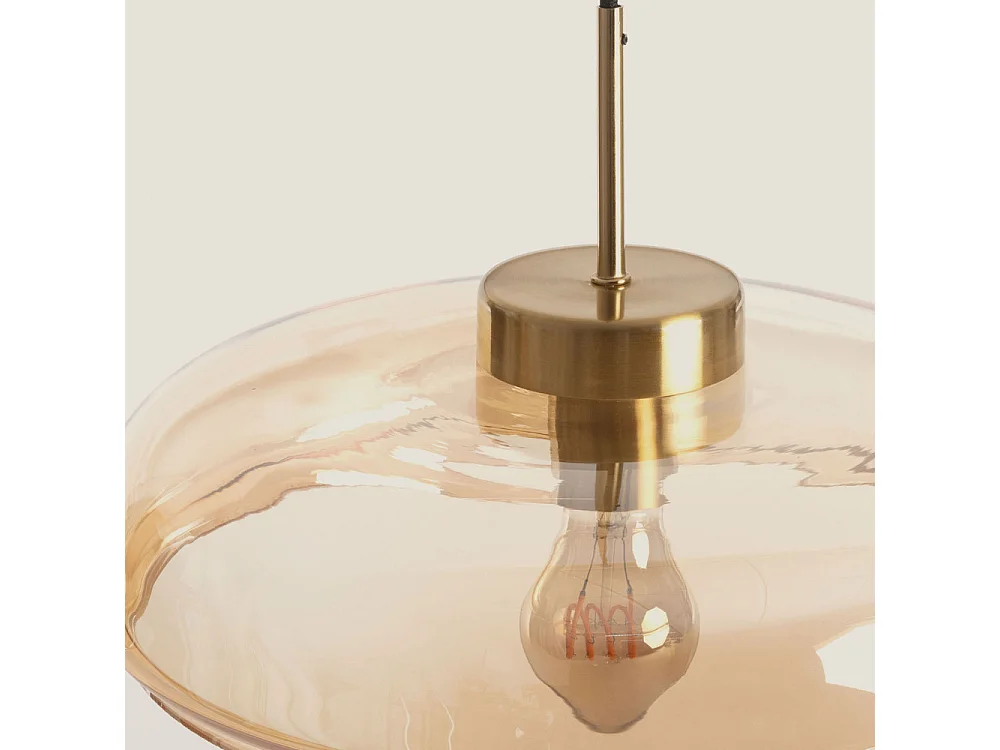 Neyo - Suspension ronde en verre ø34cm - Verre ambré