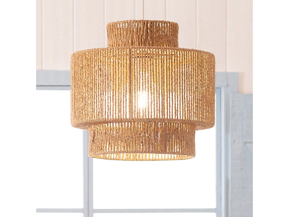 Kibo - Suspension ronde en papier ø40cm - Bois clair