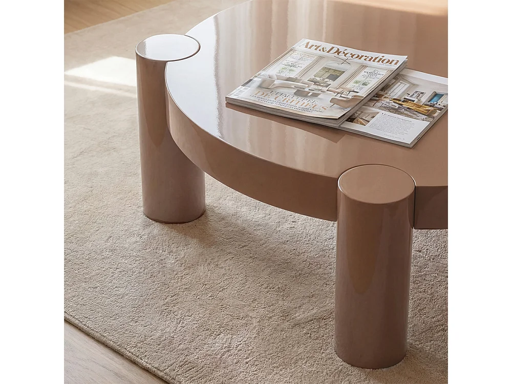 Mopi - Table basse ronde en bois laqué ø85cm