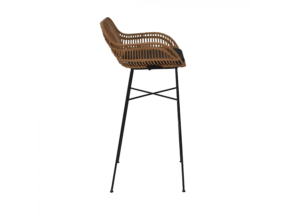 Nunuhai - Lot de 2 tabourets de bar en rotin H76cm - Bois foncé