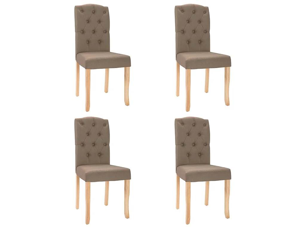 Cadeiras de jantar 4 pcs tecido cinzento-acastanhado