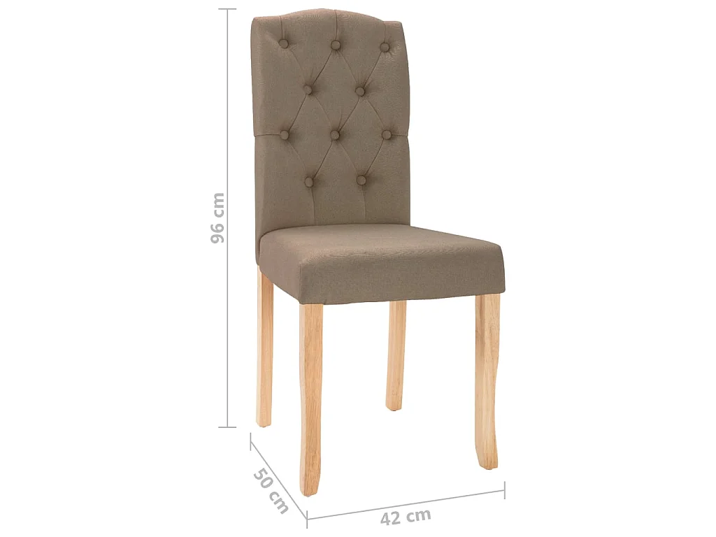 Cadeiras de jantar 4 pcs tecido cinzento-acastanhado