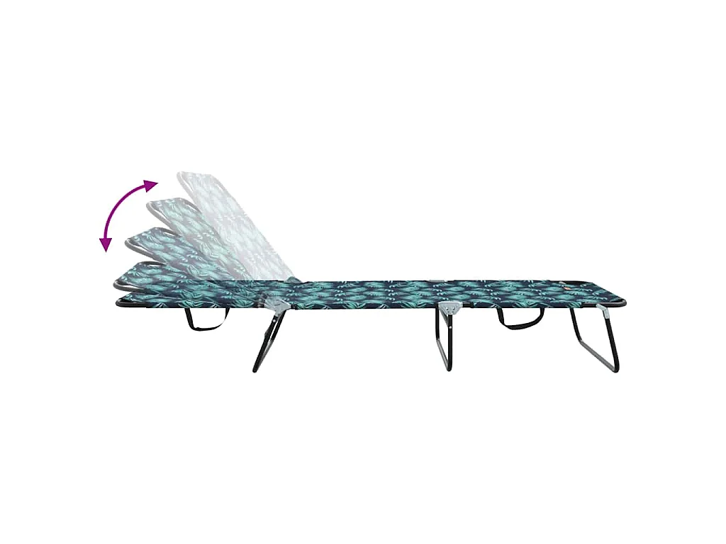 Sedia a sdraio pieghevole con cuscino Verde 56 x 189 x 87 cm tessuto