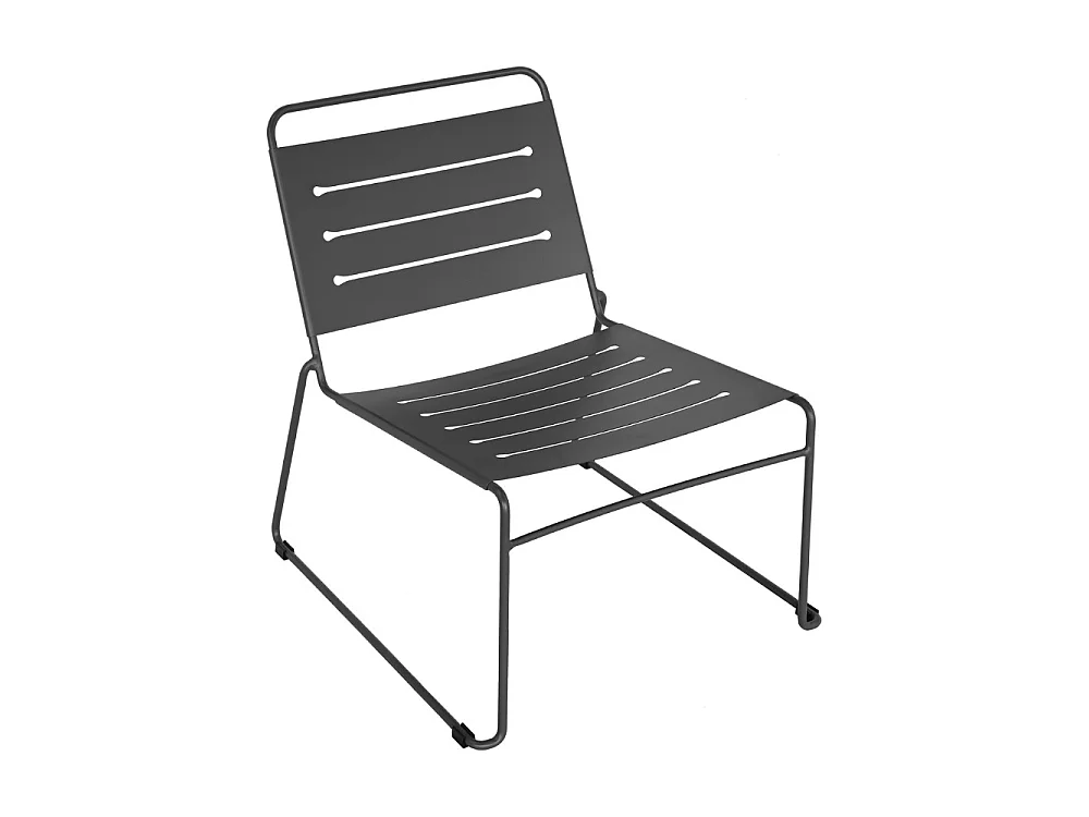 Solena - Salon de jardin 2 personnes en métal - Gris foncé