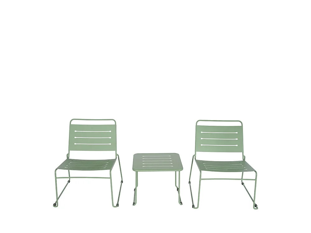 Solena - Salon de jardin 2 personnes en métal - Gris foncé