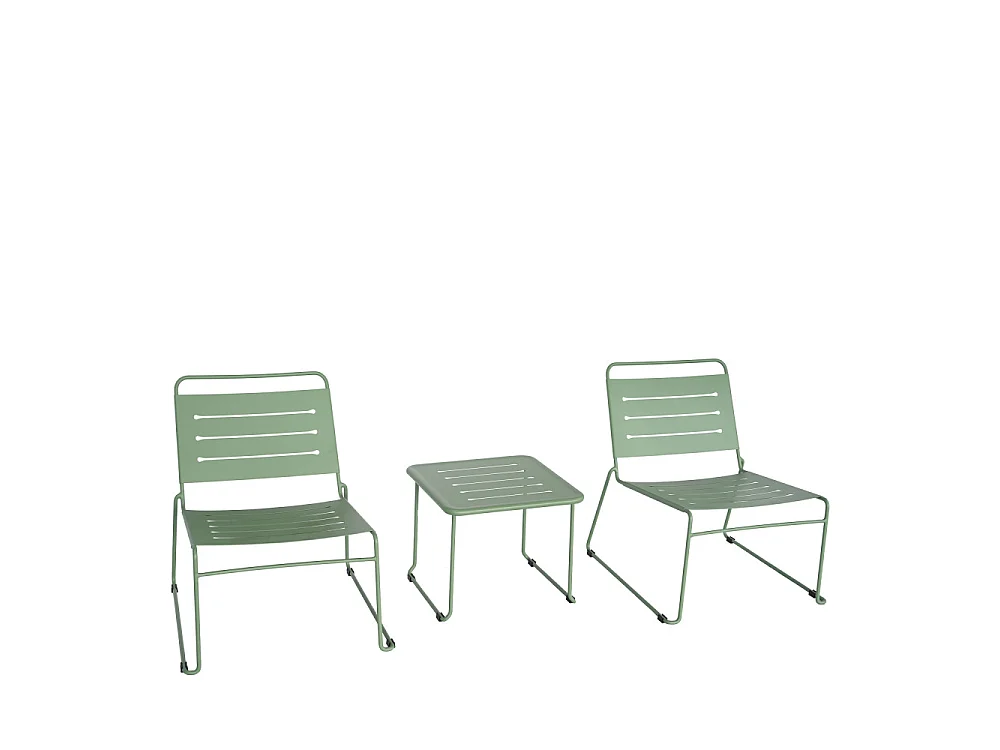 Solena - Salon de jardin 2 personnes en métal - Gris foncé