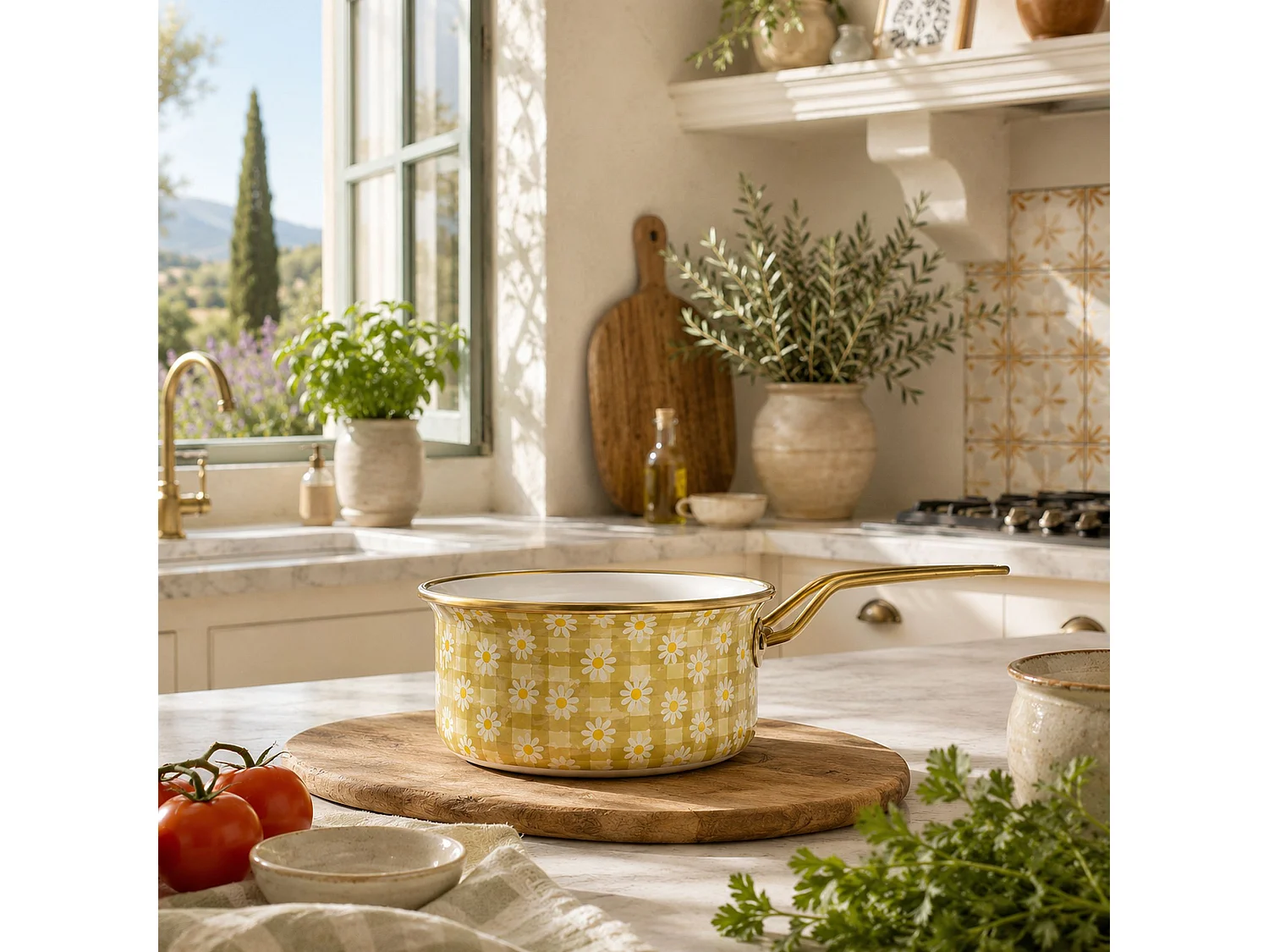 Menastyl - Casserole Daisy 18cm En Acier émaillé
