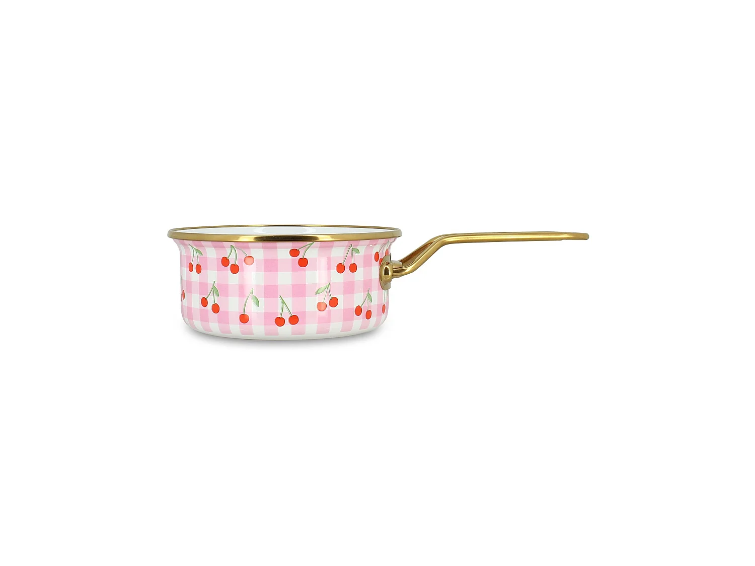 Menastyl - Casserole Vichy Cerise 16cm En Acier émaillé