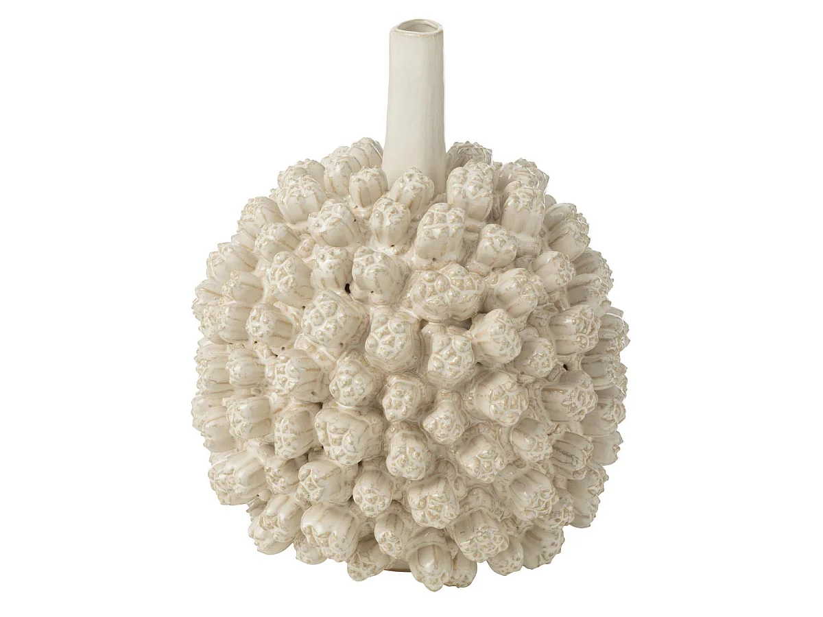 Vase Déco en Grès "Saki" 30cm Blanc
