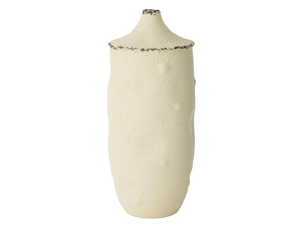 Vase Déco en Grès "Bay" 40cm Blanc
