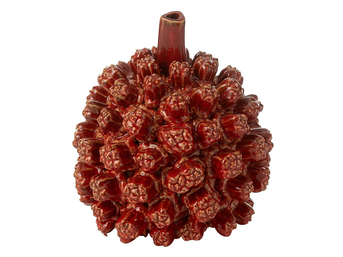 Vase Déco en Grès "Saki" 21cm Rouge