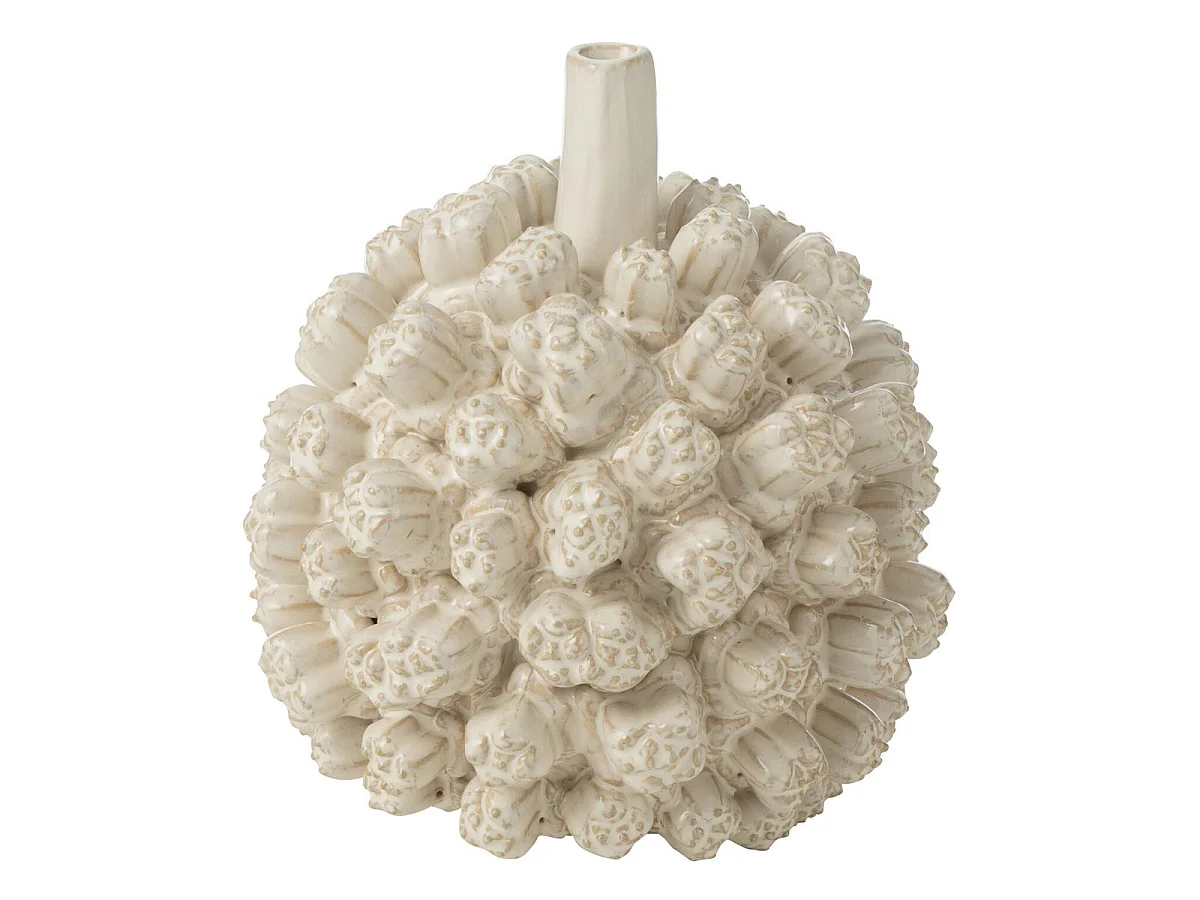 Vase Déco en Grès "Saki" 21cm Blanc