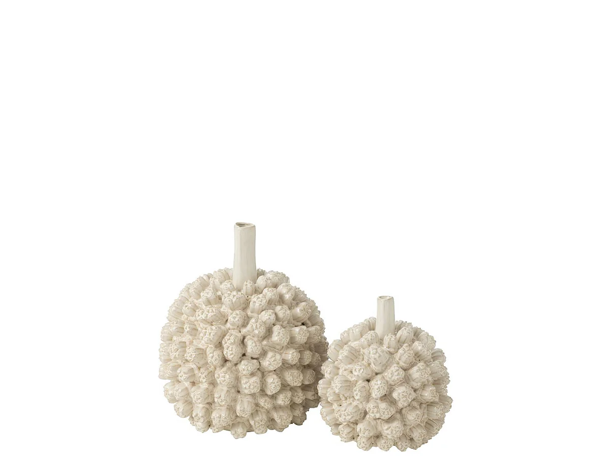 Vase Déco en Grès "Saki" 21cm Blanc