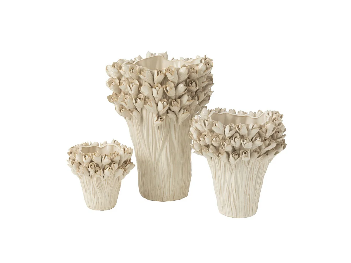 Vase Déco en Grès "Ambrosia" 19cm Blanc