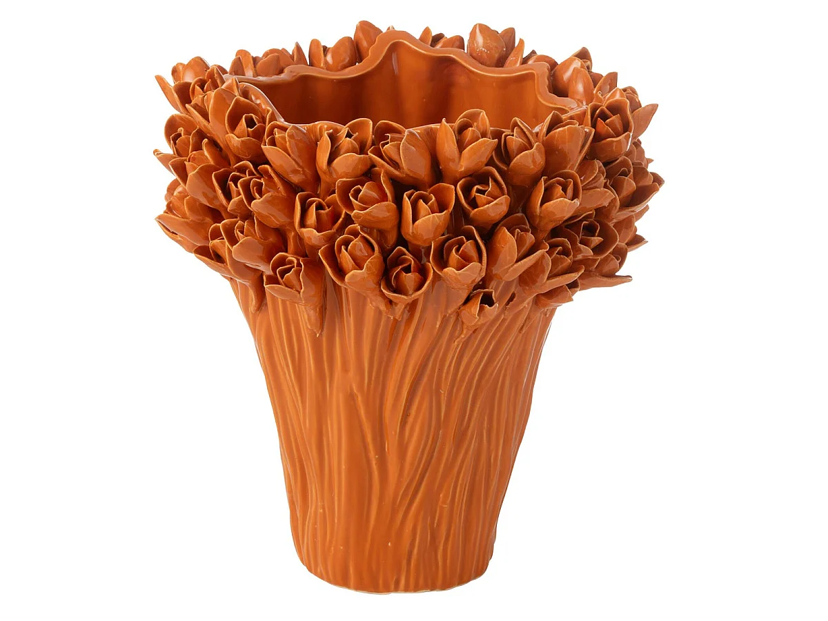 Vase Déco en Grès "Ambrosia" 29cm Orange