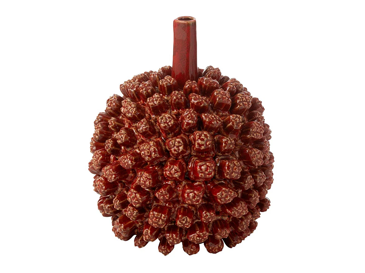 Vase Déco en Grès "Saki" 30cm Rouge