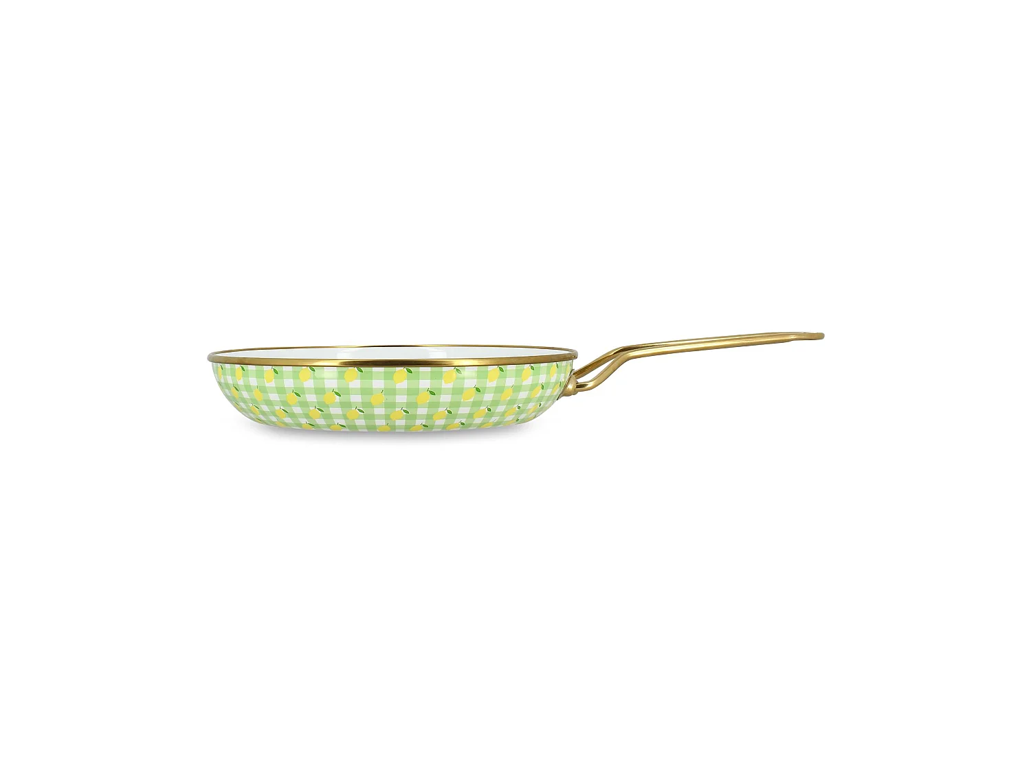 Menastyl - Poele Vichy Citron 24cm En Acier émaillé