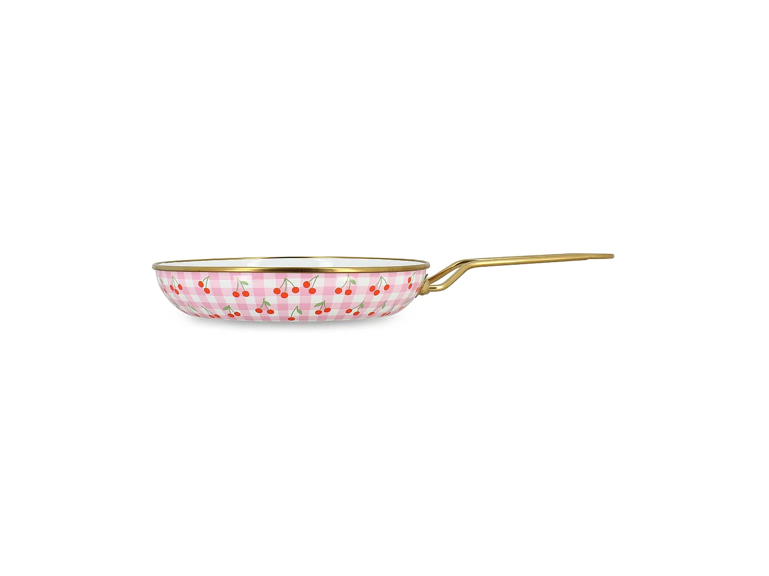 Menastyl - Poele Vichy Cerise 28cm En Acier émaillé