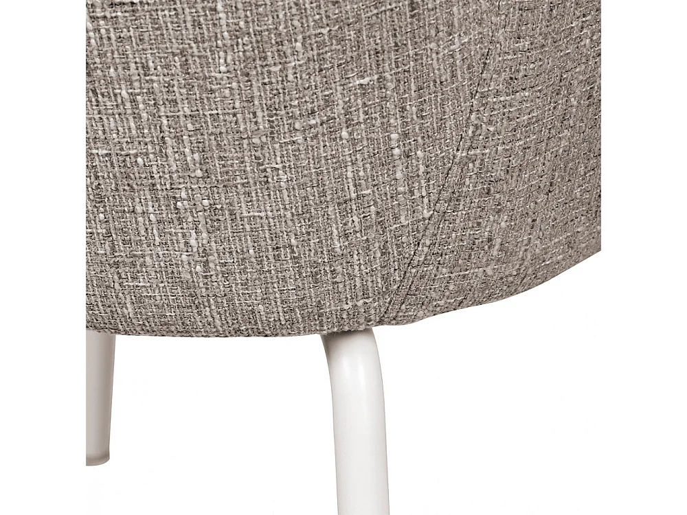 Théodore - Lot de 2 fauteuils de table en tissu et métal - Gris chiné