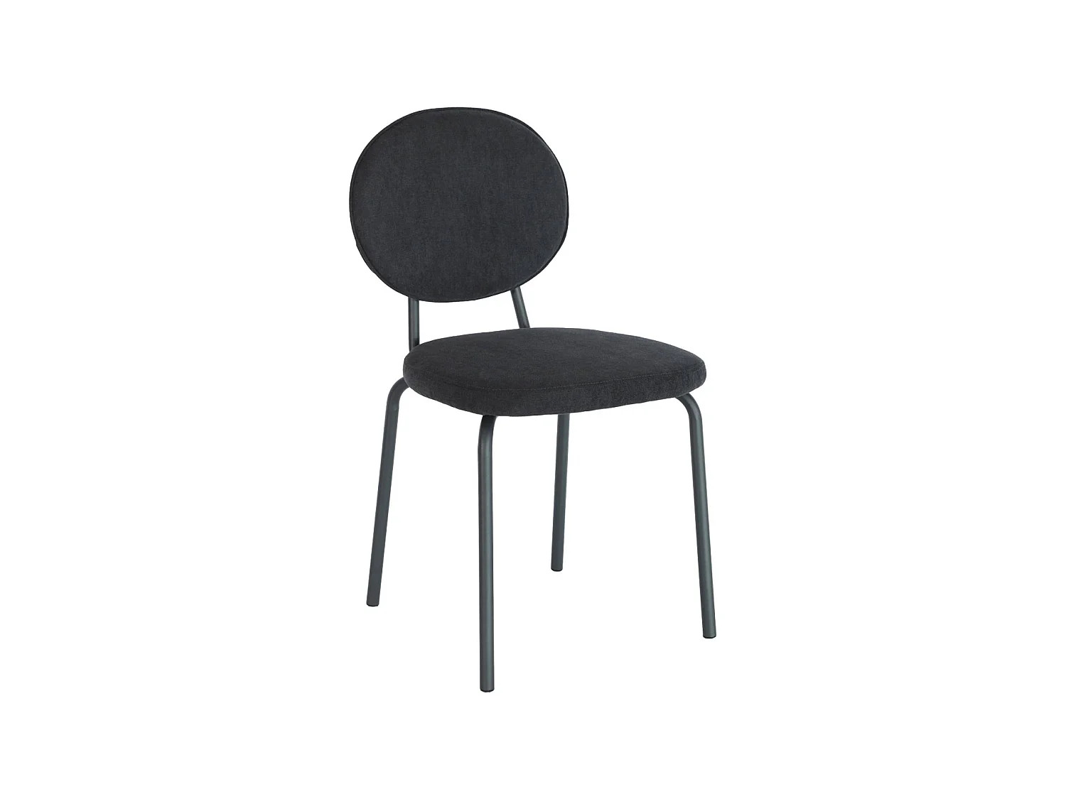 Silla vintage de metal y tela, set de 2 negro