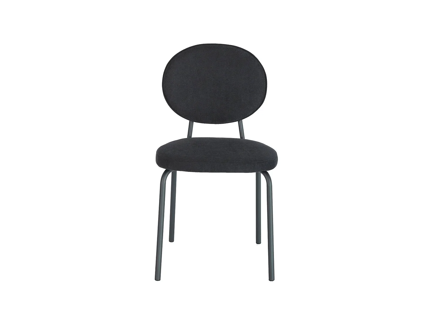 Silla vintage de metal y tela, set de 2 negro