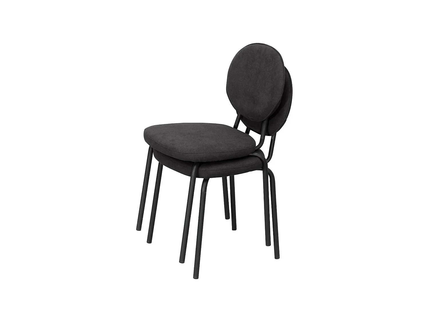 Silla vintage de metal y tela, set de 2 negro