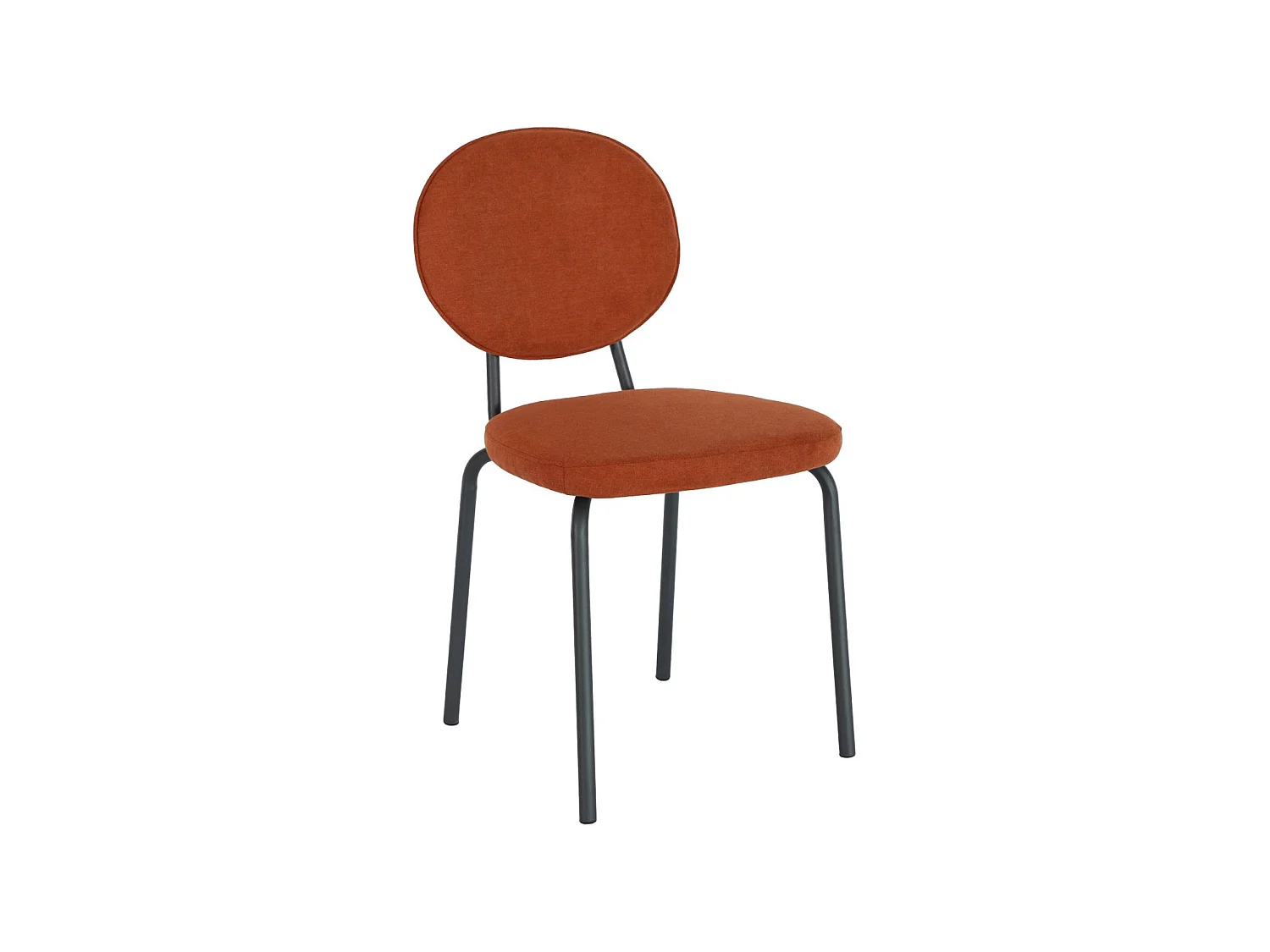 Silla vintage de metal y tela, set de 2 terracota