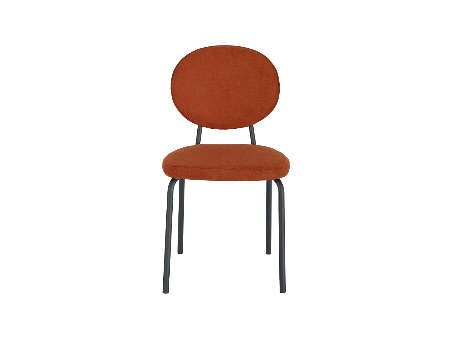 Silla vintage de metal y tela, set de 2 terracota