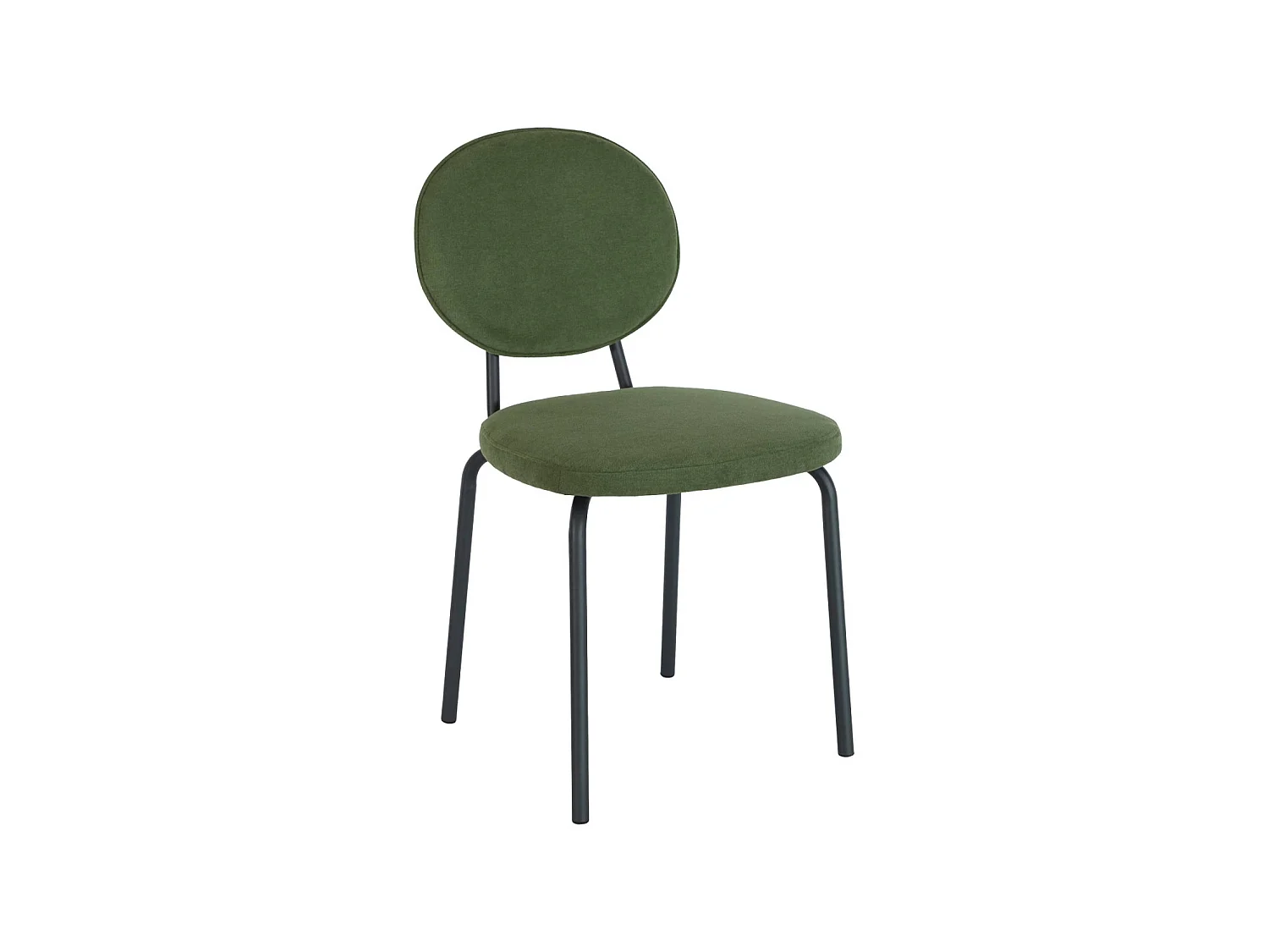 Silla vintage de metal y tela, set de 2 verde kaki