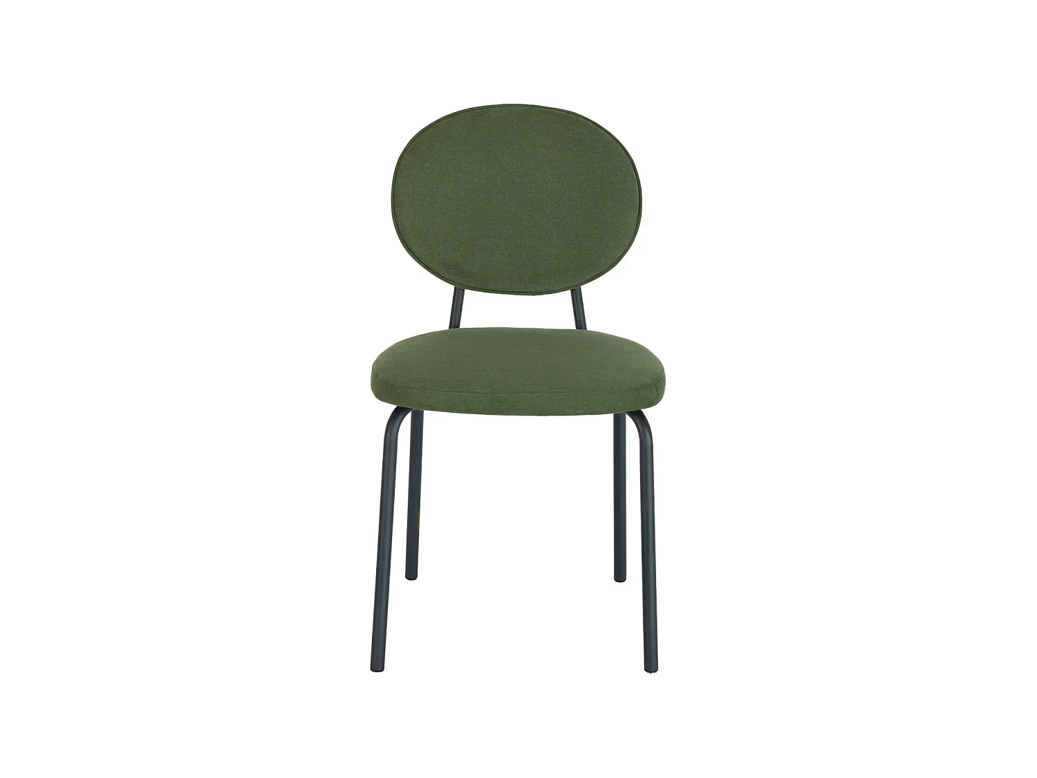 Silla vintage de metal y tela, set de 2 verde kaki