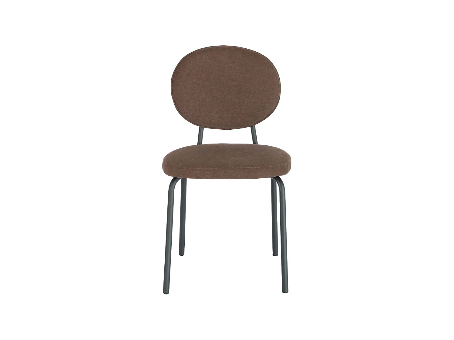 Silla vintage de metal y tela, set de 2 marrón