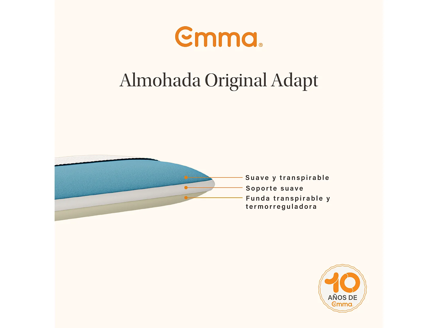 Almohada Original Adapt | 40 x 80 cm