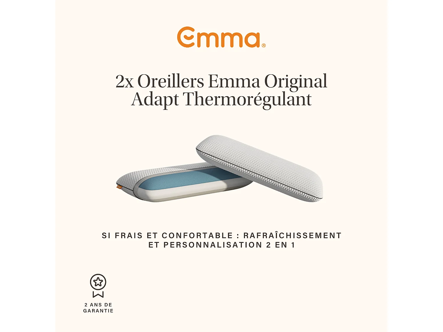 Ensemble 2x Oreiller Original Adapt Thermorégulant